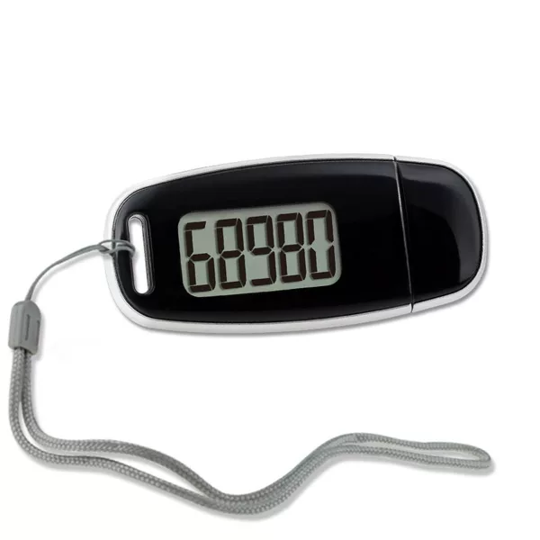 3D Single Function Backlit Pedometer Single Step Easy Operation Back Clip Lanyard Backlit Pedometer