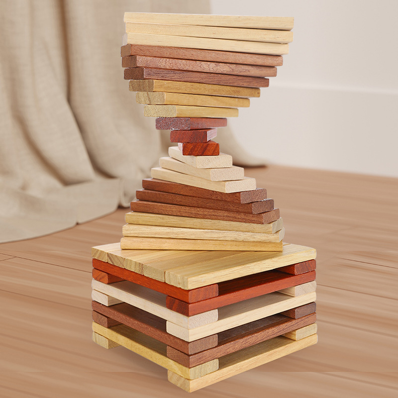 Niños de 100 piezas de madera de construcción maestro jardín de infantes área de Construcción de educación temprana apilados alto juego Imaginación juguetes educativos