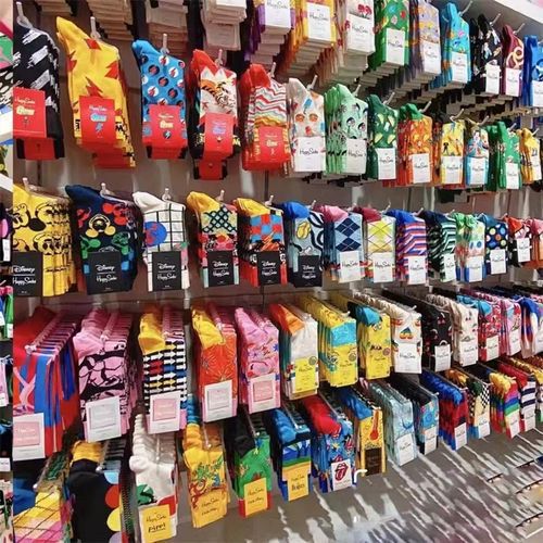 新瑞典純棉女中筒襪四季百搭加厚潮襪卡通透氣情侶襪子HappySocks