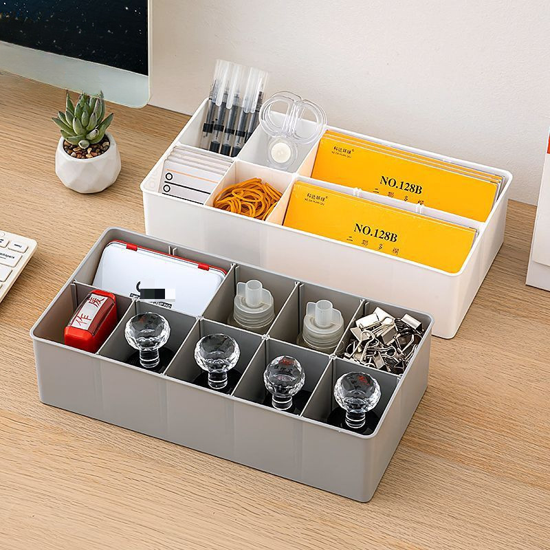 Multi-Grid Seal Storage Box Financial Invoice Seal Compartment Box Company Document Bill Sorting Classification Box Seal Box