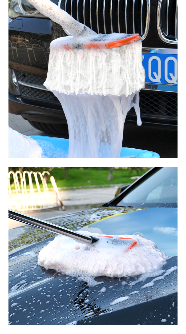 Soft-Bristled Car Wash Mop, Car-Specific Car Brush, Telescopic Extension Brush, Car Artifact Brush, Full Set of Car Wiping Tools