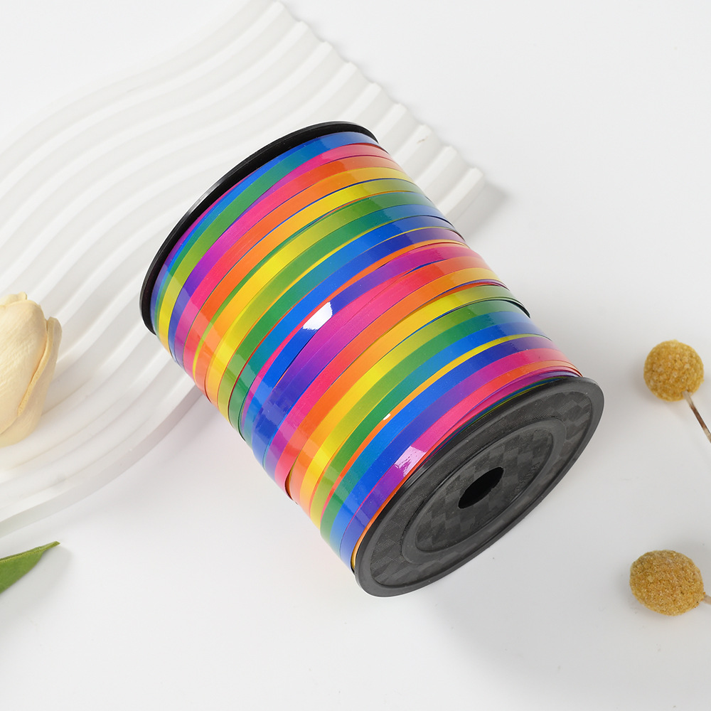 Fiesta de boda transfronteriza con decoración de 500 yardas coloridas cintas de globo de cinta de cumpleaños bandera de tracción cuerda de tracción