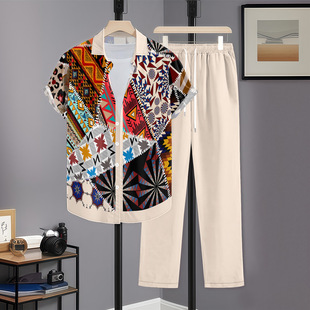 Shirt for leisure, trousers, comfortable set, loose fit, European style