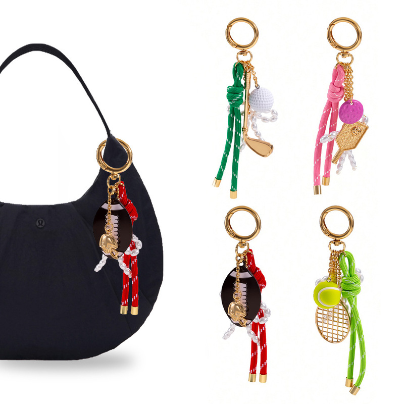 Golf, Tennis, Pickleball, Rugby Keychain Original Versatile Bow Pendant Milan Rope Bag Charm