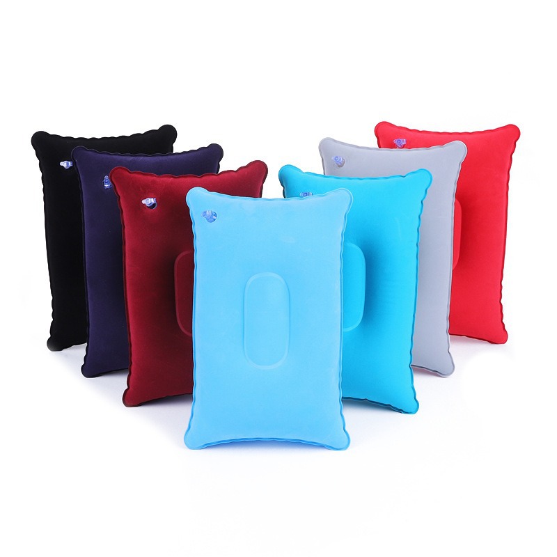 almohada para viajes de larga distancia almohada inflable camping camping al aire libre camping tent almohada portátil flocado cabeza de alivio de desastres almacenable