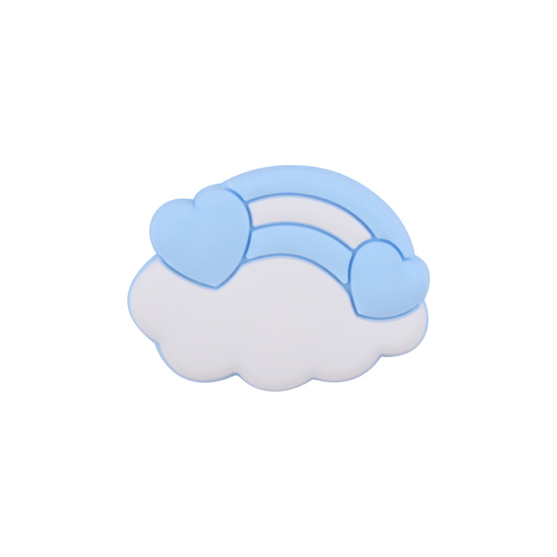 Nuevo bebé suministros de dibujos animados nube Arco Iris mordedor creativo bebé molar pezón cadena anti-caída cadena Accesorios