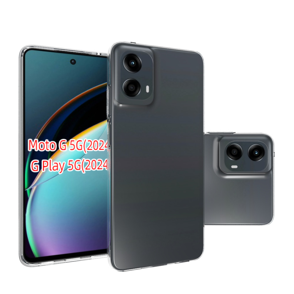 适用于摩托罗拉Moto G 5G(2024)透明软胶TPU素材防水纹清水套批发