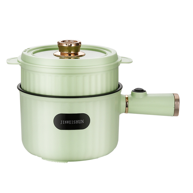 Green single handle + steamed grid (non-stick inner liner)