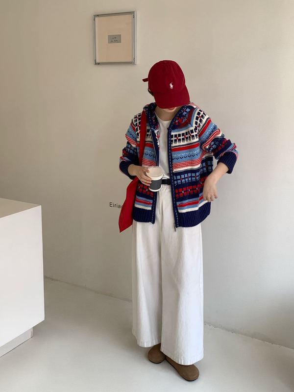 民族风重工提花连帽开衫毛衣女2025秋冬新款宽松复古慵懒针织外套|undefined