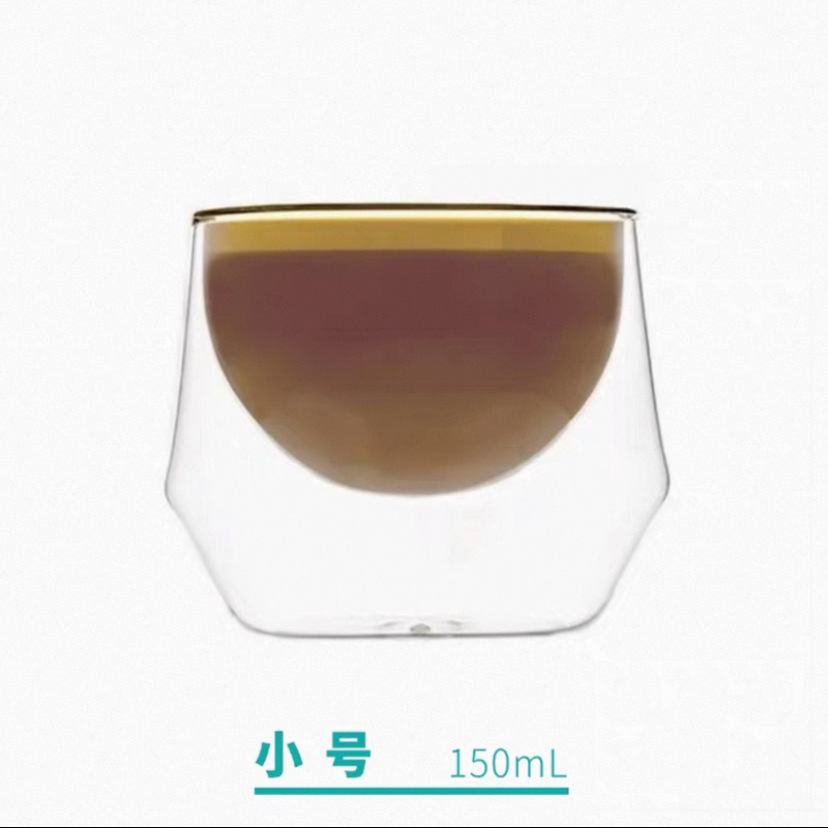 Taza de café de doble capa de vidrio resistente al calor ligero, taza especial de alta calidad, taza de extracto de bebida italiana.