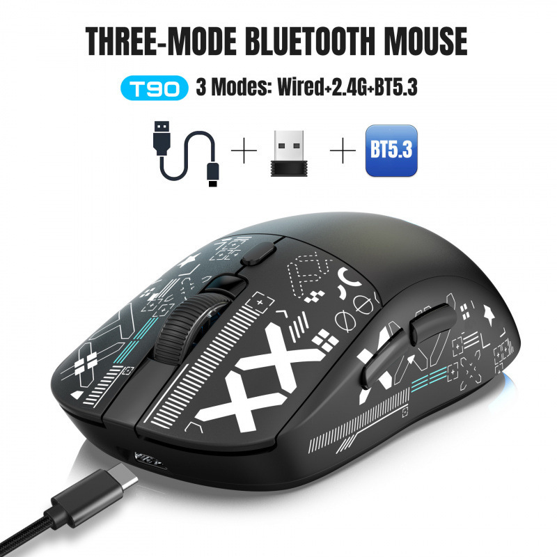 新三モード有線2.4g bluetooth無線マウスRGB発光無線ゲームマウスが国境を越えて爆発した650MAH|undefined