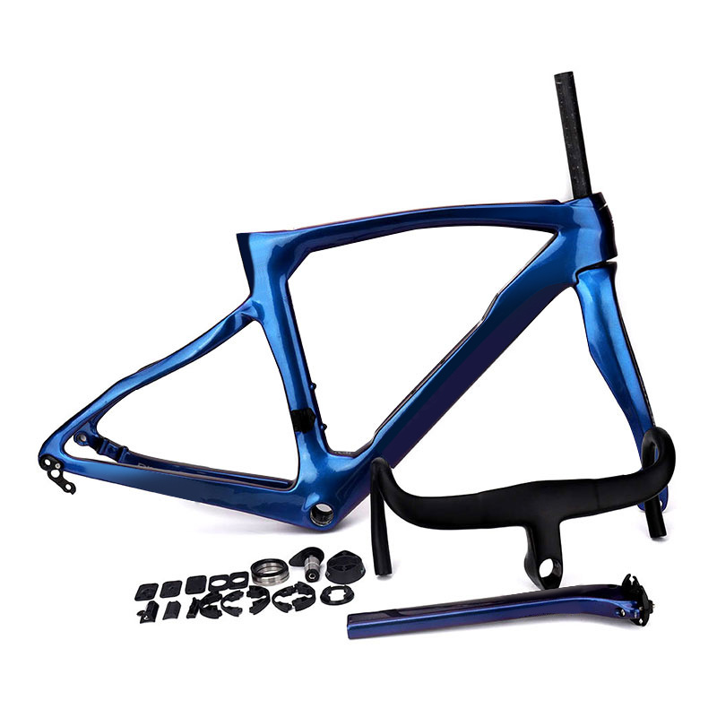 F12 marco de carretera bicicletas de fibra de carbono marco de ventilador barril horquilla de extracción rápida horquilla delantera curva tubo de asiento