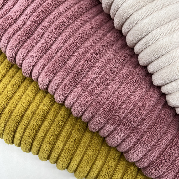 2.5条子母条灯芯绒涤锦 大小条灯芯绒面料