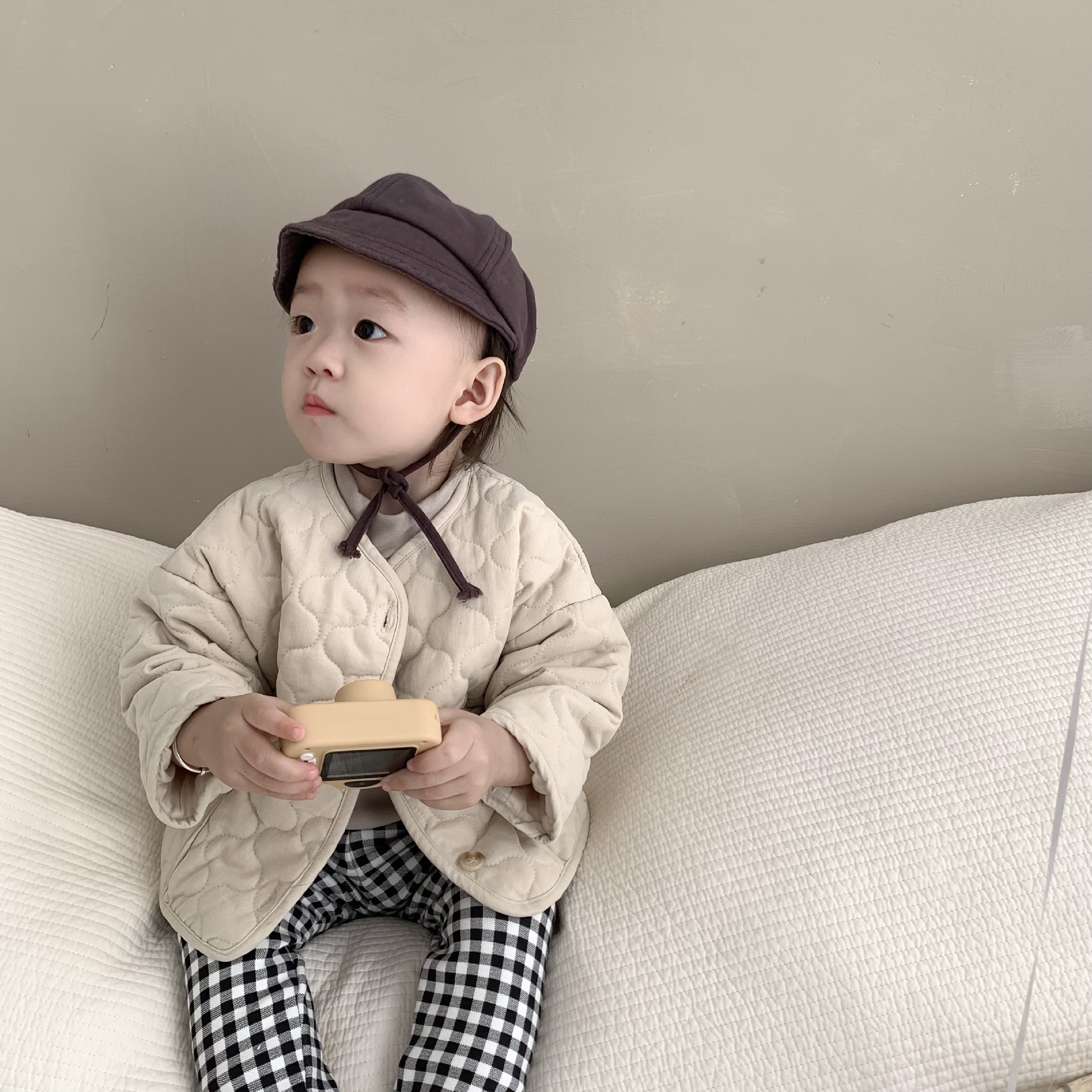 Ropa de algodón acolchado para niños pantalones traje bebé Outwear 2023 Otoño e Invierno estilo coreano ropa para niños bebé Abrigo acolchado de algodón