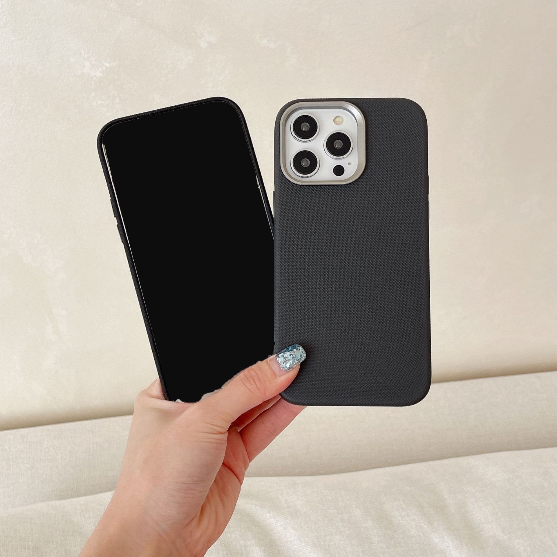 Funda de Cuero con Textura de Diamante para Teléfono 7