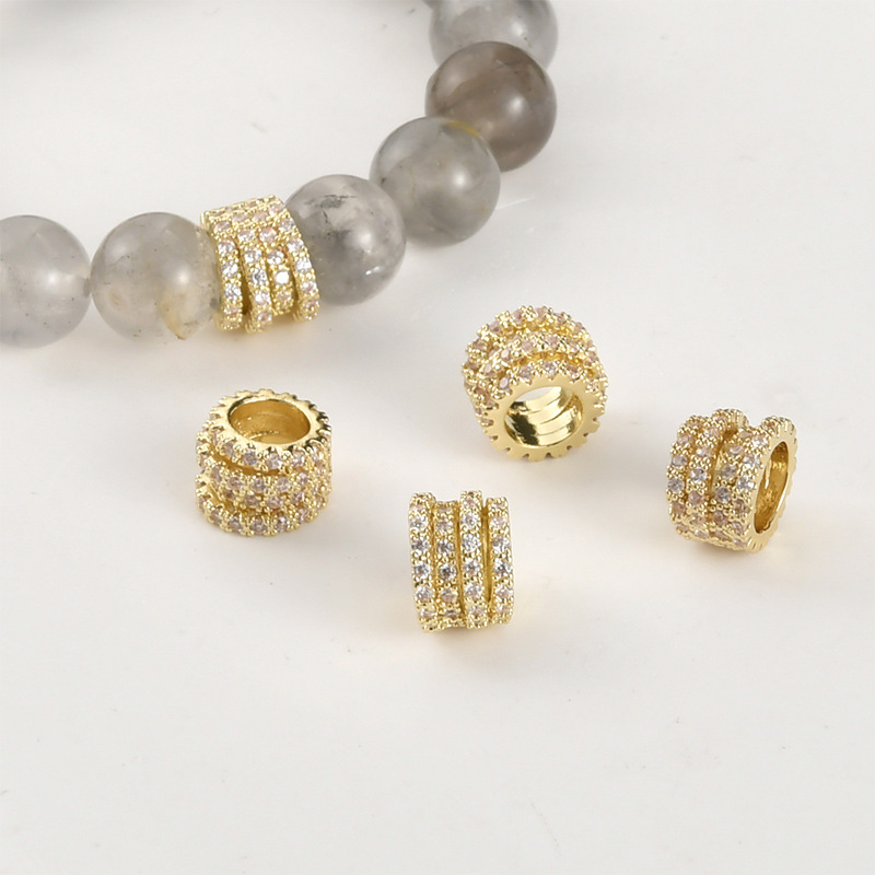 14k gold diamond irregular thread large hole beads diy hand-made crystal bracelet necklace beaded jewelry accessories