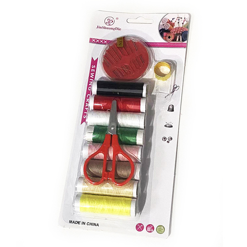 Venta caliente transfronteriza de juegos de tarjetas de absorción de agujas y hilos, tijeras y botones de gran tamaño, proveedores de súper agujas y hilos, herramientas de costura DIY image 5