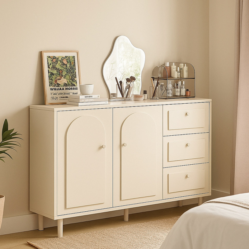 Sideboard Kitchen Cream Style Cabinet Bedroom Bedside Cabinet Drawer Cabinet Entrance Storage Cabinet Large Capacity Cupboard 2025