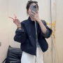 宽松拼接袖显瘦格子夹克