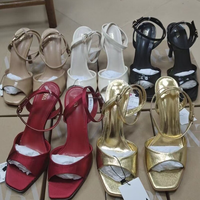 Za Women's Shoes 2025 Summer New High-Heeled Stiletto Women's Shoes Fish Mouth Back Strap Elegant High-Heeled Women's Shoes