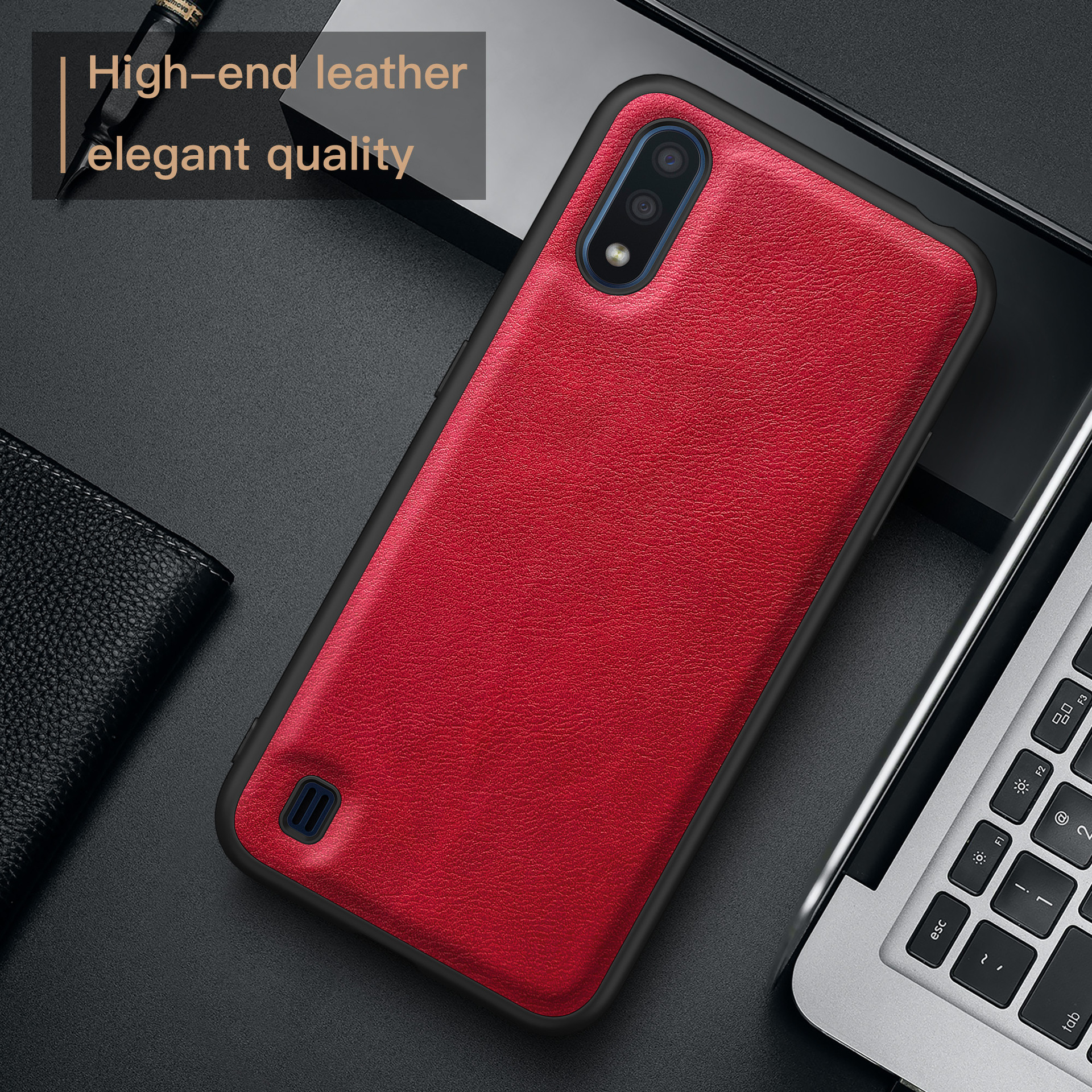 适用三星Galaxy A01防摔简约保护套商务复古防滑抗指纹手机壳