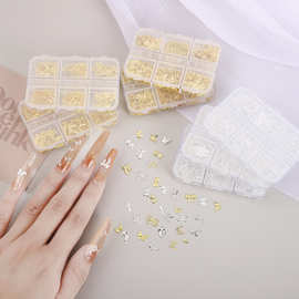 法式甜美合金镂空蝴蝶蝴蝶结十字架美甲饰品手工 DIY材料配件批发