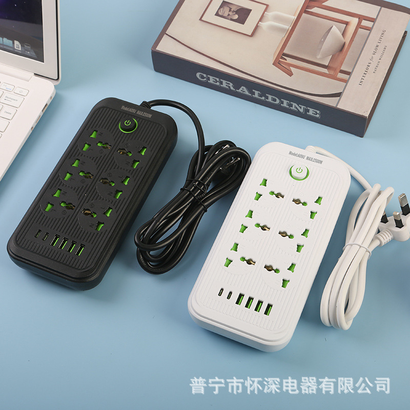 Salida 4 conector USB con 2 interfaz tipo-c estándar británico estándar europeo estándar americano con puerta de seguridad cable de cinturón protector para niños