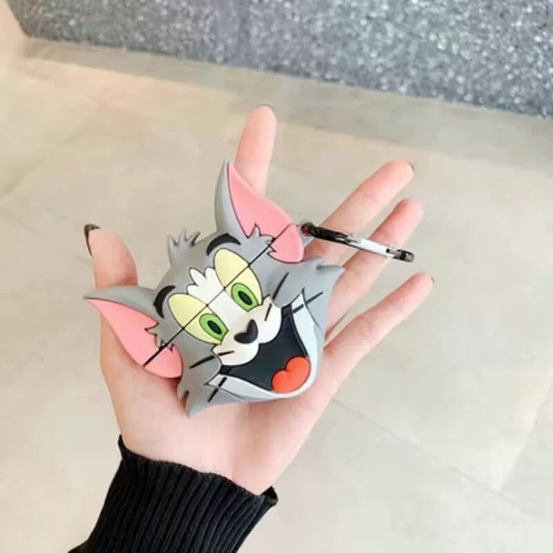 Защитный чехол Cartoon для беспроводных наушников, симпатичное силиконовое покрытие с брелком, различные дизайны