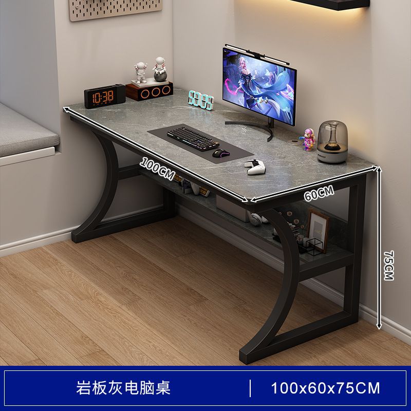 [테이블 밑 수납선반 포함] 슬레이트 그레이 100cm