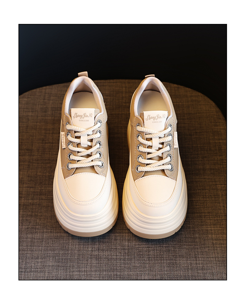 Giày sneaker nữ đế dày độn cao bên trong phiên bản cơ bản dễ phối — Màu đen chi tiết 22