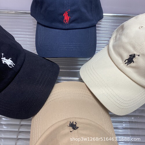 Upgraded version of genuine leather buckle polo hat retro pony soft top baseball cap for men and women spring and summer versatile washed peaked cap
