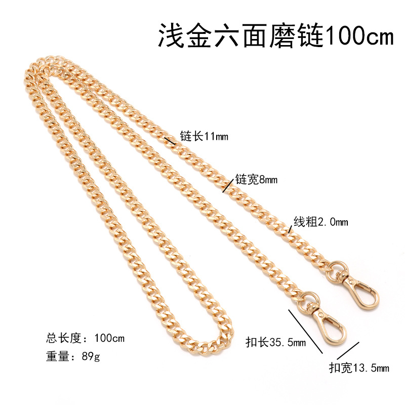 Shallow gold six-sided grinding chain 100cm