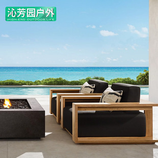 Scandinavian Garden Furniture Factory Waterproof Villa Courtyard Casual Outdoor Sofa Hotel Resort Aluminum Alloy Sofa