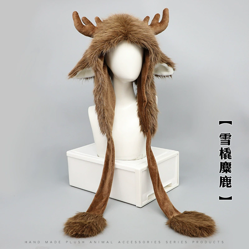 Рождественский лосиный рог Тедди Гром Фэн Шляпа Дети Плюс Гром Гром Тепло осенью и зимой