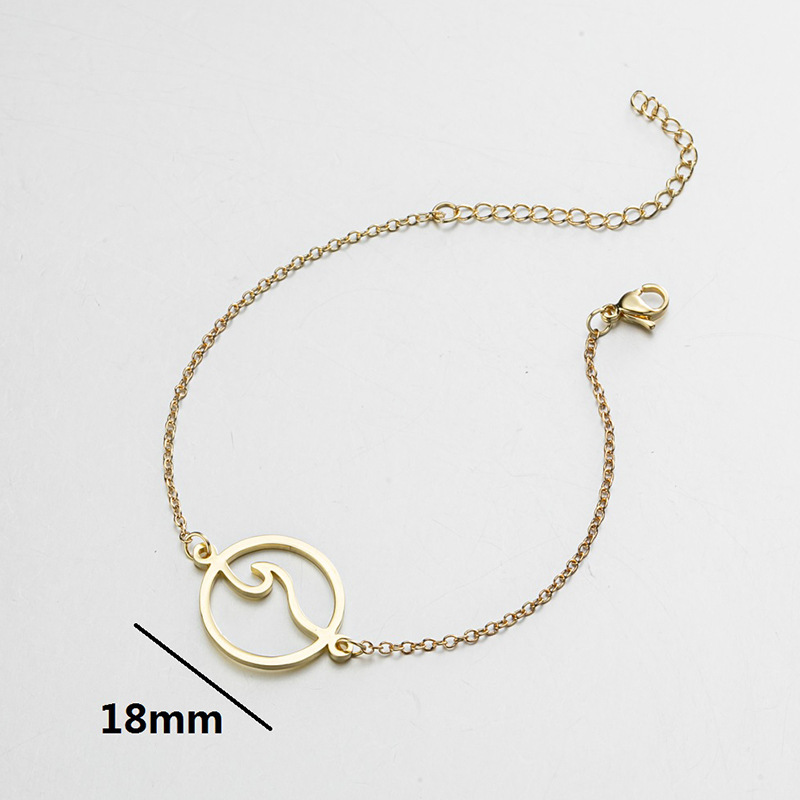 201 Stainless Steel Chain Material PVD Coated Real Gold Plated Letter 201 Stainless Steel Simple Style Waterproof Non Tarnish 201 Stainless Steel Bracelets
