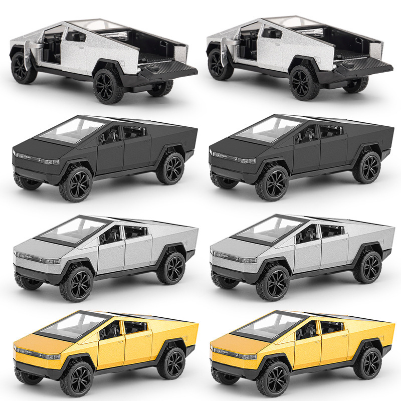 Children's Educational Tesla Pickup Toy Car Boy Alloy Simulation Off-Road Vehicle Model Car Toy Wholesale