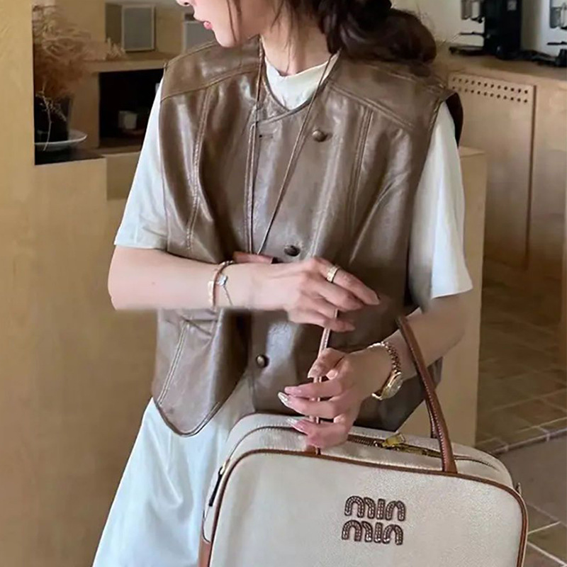 不规则马甲女2025年秋季新款韩版短款无袖背心休闲皮马夹外套上衣|undefined