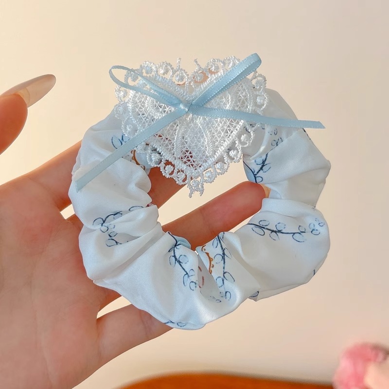 Lazo de encaje para niños, lazo para el cabello de intestino grueso, niña, bola, cabeza, cuerda para la cabeza, niña dulce, cola de caballo, cuerda para el cabello, tocado