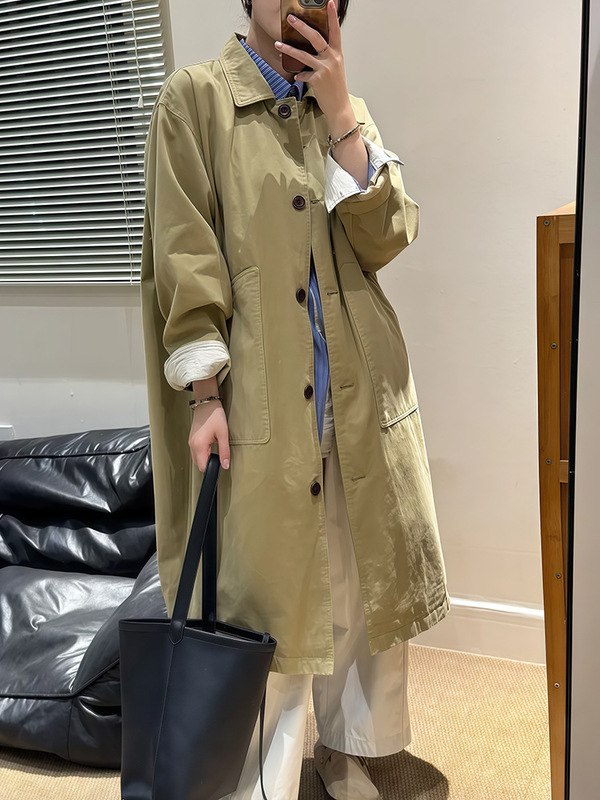 英伦风复古小众中长款风衣显瘦外套秋季新款气质休闲宽松百搭大衣|undefined