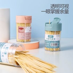 Bamboo Toothpicks Household Disposable Toothpicks Fruit Bamboo Skewers Boxed Hotel Restaurant Commercial Portable Fine Toothpick Tube Wholesale