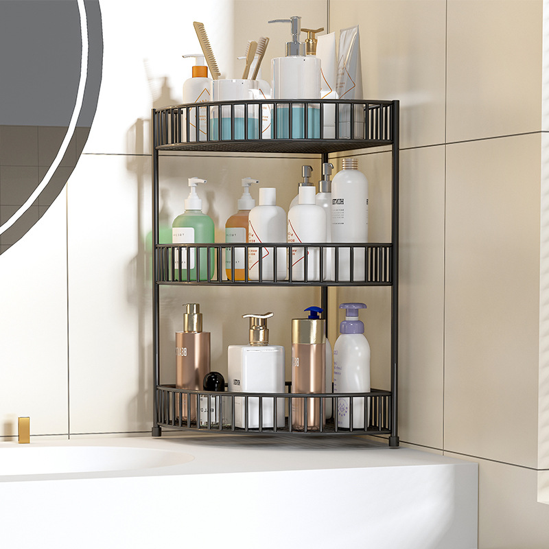 Estante de Esquina para Encimera de Baño de Hierro, Multicapa, para Cosméticos y Artículos de Tocador image 3