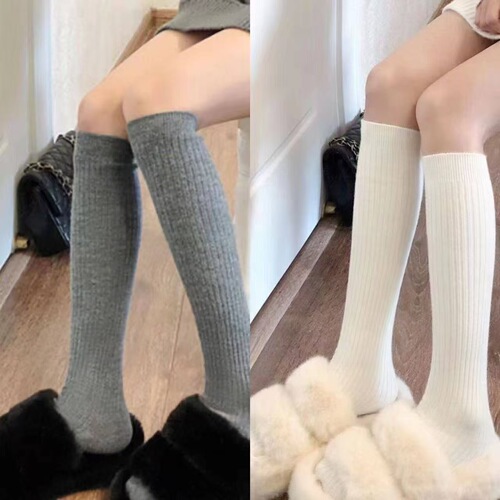 Women's Autumn/Winter Striped Korean Style Calf Socks, JK Pure Desire Vertical Striped Mid-Calf Socks, Japanese Style Knee Pile Socks