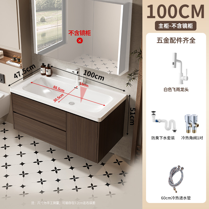 gabinete de baño de madera maciza a prueba de humedad 18CM cuenca profunda cerámica en una cuenca gabinete de baño de madera de nuez lavabo en una cuenca image 22