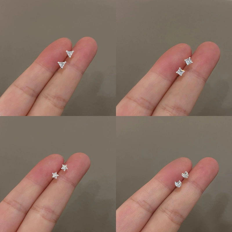 Small earrings, universal set, simple and elegant design