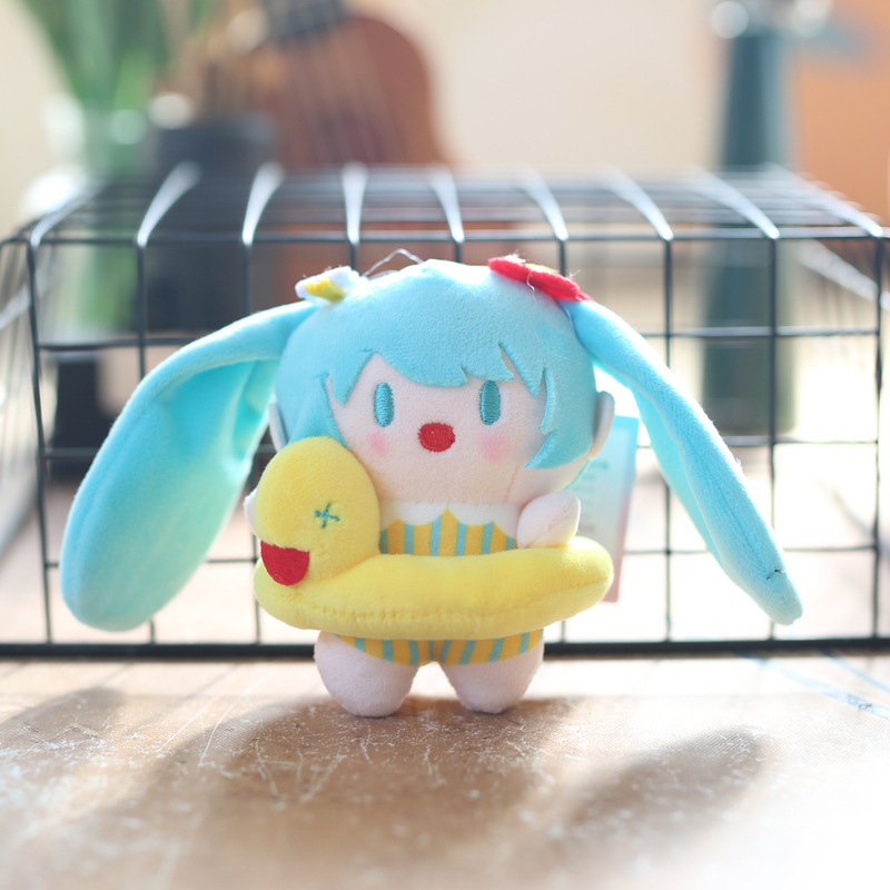 ネット赤かわいい萌え水泳圏初音ミクストラップぬいぐるみ公仔バッグ掛けキーホルダー人形人形|undefined