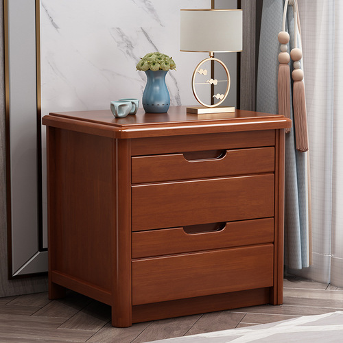 UG73 wholesale all solid wood bedside table log bedside small cabinet modern Chinese style simple bedroom simple storage cabinet