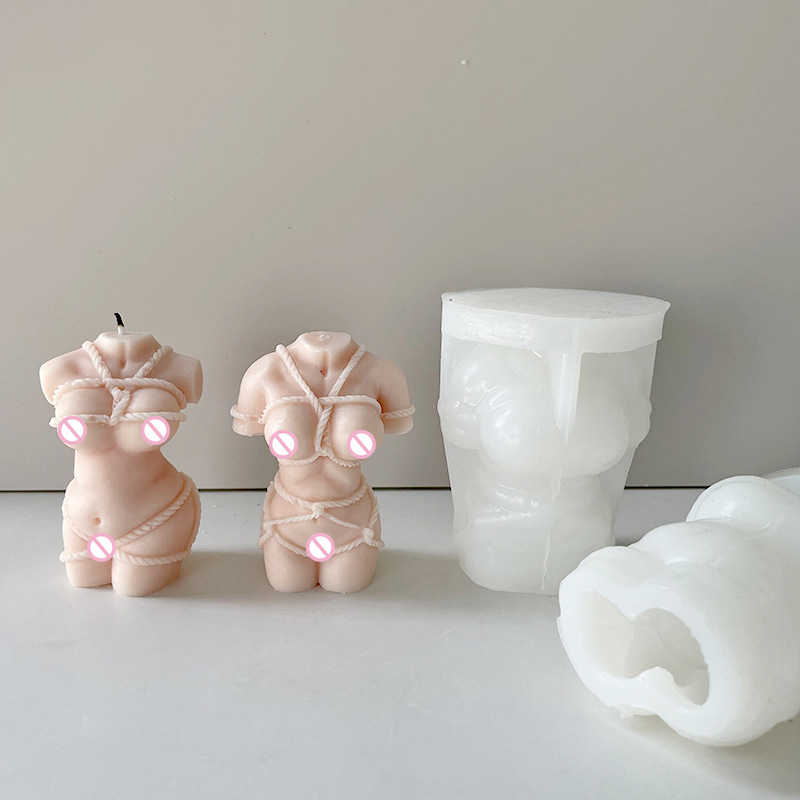 Jiahuimei DIY cuerpo aromaterapia vela silicona molde simulación cuerpo fragancia piedra yeso herramienta abrasiva