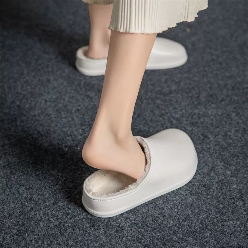 Хлопчатобумажные тапочки мужской зимний 2025 новый меховый интегрирован в помещении толстое дно нескользящая водонепроницаемая бархатная теплая хлопчатобумажная обувь