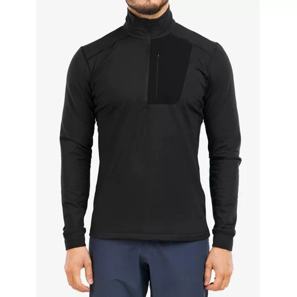 Tangjia Men's and Women's Outdoor Sports Moisture-Absorbent Quick-Drying Fleece Thermal Intimates Half-Zip Stand-Up Collar Pullover Lightweight Base Layer