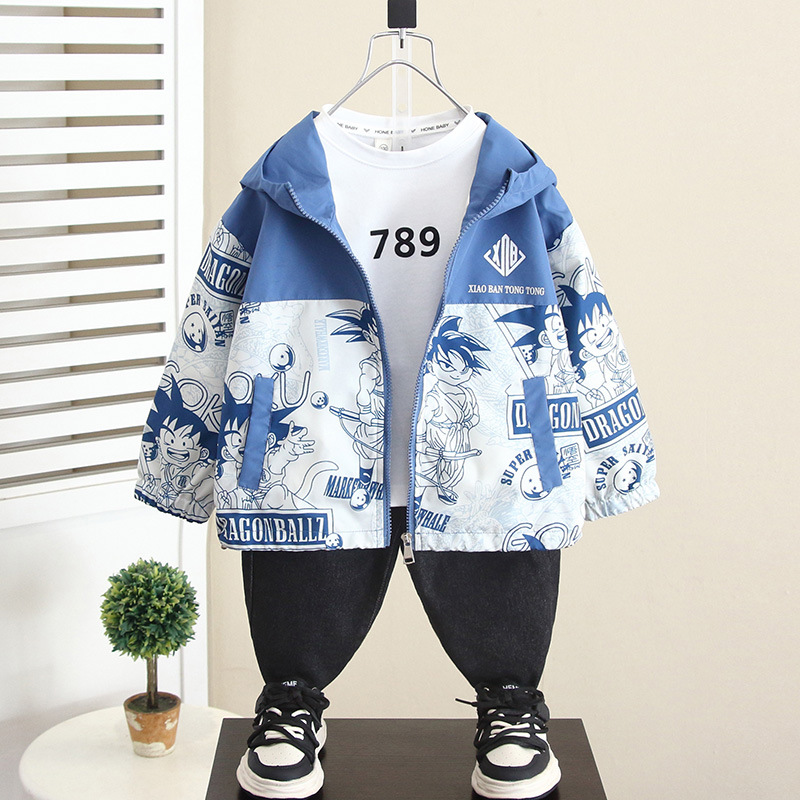 5975 Chaqueta de chaqueta para niños Primavera y otoño 2025 Nuevo estilo Cool y guapo Chaqueta de otoño para niños Chaqueta de moda